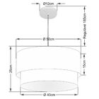 Lustre Pendente Duplo Cilíndrico Vivare Md-4355 Cúpula Em Tec