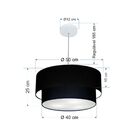 Lustre Pendente Duplo Cilíndrico Vivare Md-4355 Cúpula Em Tec