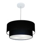 Lustre Pendente Duplo Cilíndrico Vivare Md-4355 Cúpula Em Tec