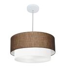 Lustre Pendente Duplo Cilíndrico Vivare Md-4355 Cúpula Tecido