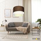 Lustre Pendente Duplo Cilíndrico Vivare Md-4355 Cúpula Tecido