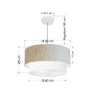 Lustre Pendente Duplo Cilíndrico Vivare Md-4355 Cúpula Tecido