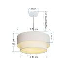 Lustre Pendente Duplo Cilíndrico Vivare Md-4356 Cúpula Em Tec