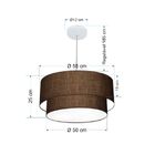 Lustre Pendente Duplo Cilíndrico Vivare Md-4356 Cúpula Em Tec