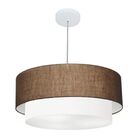 Lustre Pendente Duplo Cilíndrico Vivare Md-4356 Cúpula Tecido