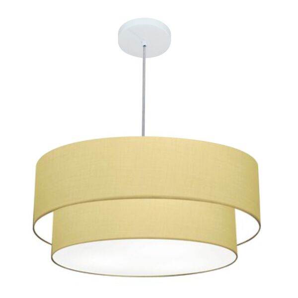 Lustre Pendente Duplo Cilíndrico Vivare Md-4357 Cúpula Em Tec