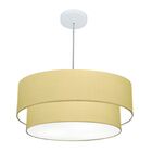 Lustre Pendente Duplo Cilíndrico Vivare Md-4357 Cúpula Em Tec