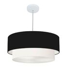 Lustre Pendente Duplo Cilíndrico Vivare Md-4357 Cúpula Tecido