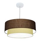 Lustre Pendente Duplo Cilíndrico Vivare Md-4357 Cúpula Tecido