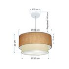 Lustre Pendente Duplo Cilíndrico Vivare Md-4357 Cúpula Tecido