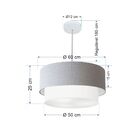Lustre Pendente Duplo Cilíndrico Vivare Md-4357 Cúpula Tecido