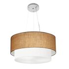 Lustre Pendente Duplo Cilíndrico Vivare Md-4369 Cúpula Em Tec