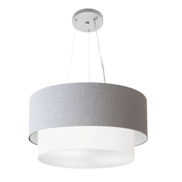 Lustre Pendente Duplo Cilíndrico Vivare Md-4369 Cúpula Em Tec