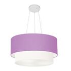 Lustre Pendente Duplo Cilíndrico Vivare Md-4369 Cúpula Tecido