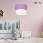 Lustre Pendente Duplo Cilíndrico Vivare Md-4369 Cúpula Tecido