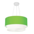Lustre Pendente Duplo Cilíndrico Vivare Md-4369 Cúpula Tecido