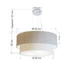 Lustre Pendente Duplo Cilíndrico Vivare Md-4370 Cúpula Em Tec
