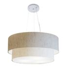 Lustre Pendente Duplo Cilíndrico Vivare Md-4370 Cúpula Em Tec