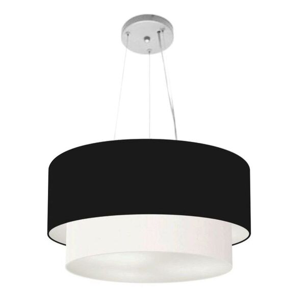Lustre Pendente Duplo Cilíndrico Vivare Md-4370 Cúpula Em Tec