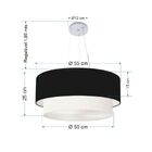 Lustre Pendente Duplo Cilíndrico Vivare Md-4370 Cúpula Em Tec