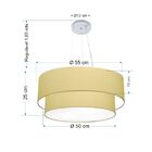 Lustre Pendente Duplo Cilíndrico Vivare Md-4370 Cúpula Em Tec