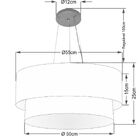 Lustre Pendente Duplo Cilíndrico Vivare Md-4370 Cúpula Tecido