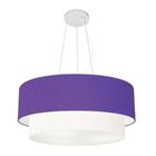 Lustre Pendente Duplo Cilíndrico Vivare Md-4370 Cúpula Tecido