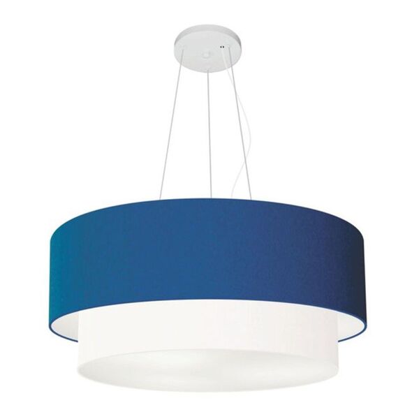Lustre Pendente Duplo Cilíndrico Vivare Md-4370 Cúpula Tecido