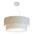 Lustre Pendente Duplo Cilíndrico Vivare Md-4371 Cúpula Tecido