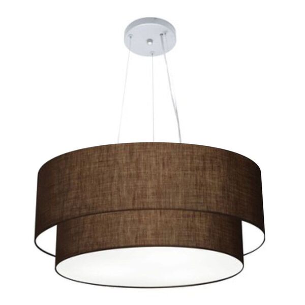 Lustre Pendente Duplo Cilíndrico Vivare Md-4371 Cúpula Tecido