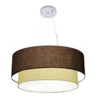 Lustre Pendente Duplo Cilíndrico Vivare Md-4371 Cúpula Tecido