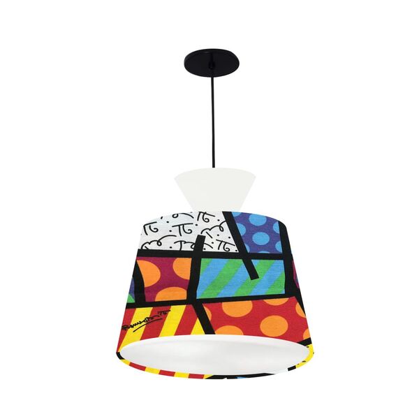 Lustre Pendente Duplo Cúpula Cone 29/40x45 Cores Variadas Md8