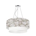 Lustre Pendente Duplo Cúpula Redonda Ø60x25 Cores Estampadas