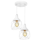 Lustre Pendente Duplo Esfera Aramado Branco 15cm