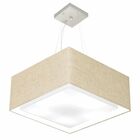 Lustre Pendente Duplo Quadrado Md-4127 Cúpula Em Tecido 25/50