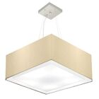 Lustre Pendente Duplo Quadrado Md-4127 Cúpula Em Tecido 25/50