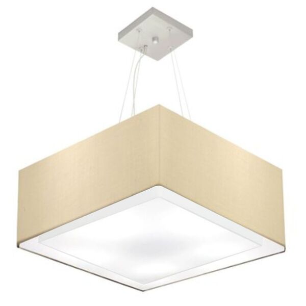 Lustre Pendente Duplo Quadrado Md-4127 Cúpula Em Tecido 25/50