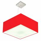 Lustre Pendente Duplo Quadrado Md-4127 Cupula Tecido 25/50x50