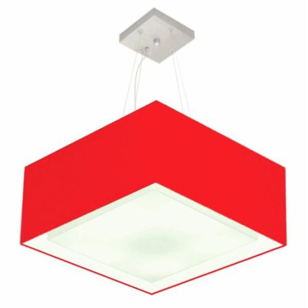Lustre Pendente Duplo Quadrado Md-4127 Cupula Tecido 25/50x50