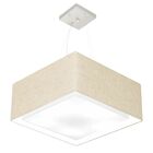 Lustre Pendente Duplo Quadrado Md-4128 Cúpula Em Tecido 30/70