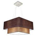 Lustre Pendente Duplo Quadrado Vivare Md-4066 Cúpula Em Tecid