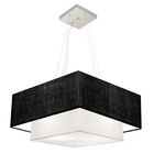 Lustre Pendente Duplo Quadrado Vivare Md-4066 Cúpula Em Tecid