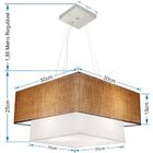 Lustre Pendente Duplo Quadrado Vivare Md-4066 Cúpula Em Tecid