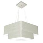Lustre Pendente Duplo Quadrado Vivare Md-4066 Cúpula Em Tecid