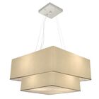 Lustre Pendente Duplo Quadrado Vivare Md-4066 Cúpula Em Tecid