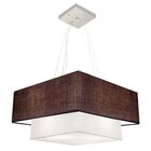 Lustre Pendente Duplo Quadrado Vivare Md-4066 Cúpula Em Tecid