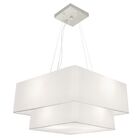 Lustre Pendente Duplo Quadrado Vivare Md-4066 Cúpula Em Tecid