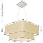 Lustre Pendente Duplo Quadrado Vivare Md-4066 Cúpula Em Tecid