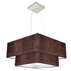Lustre Pendente Duplo Quadrado Vivare Md-4066 Cúpula Em Tecid
