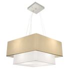 Lustre Pendente Duplo Quadrado Vivare Md-4066 Cúpula Em Tecid